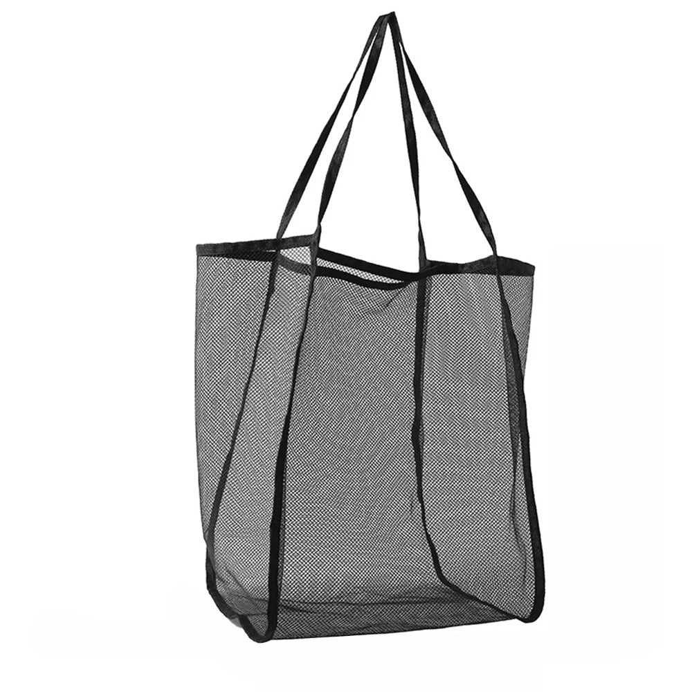 Large Mesh Beach Tote Bag – Sandproof Family Travel &amp; Vacation Shoulder Bag