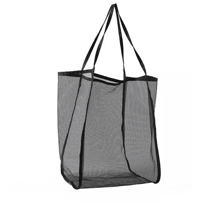 Large Mesh Beach Tote Bag – Sandproof Family Travel &amp; Vacation Shoulder Bag